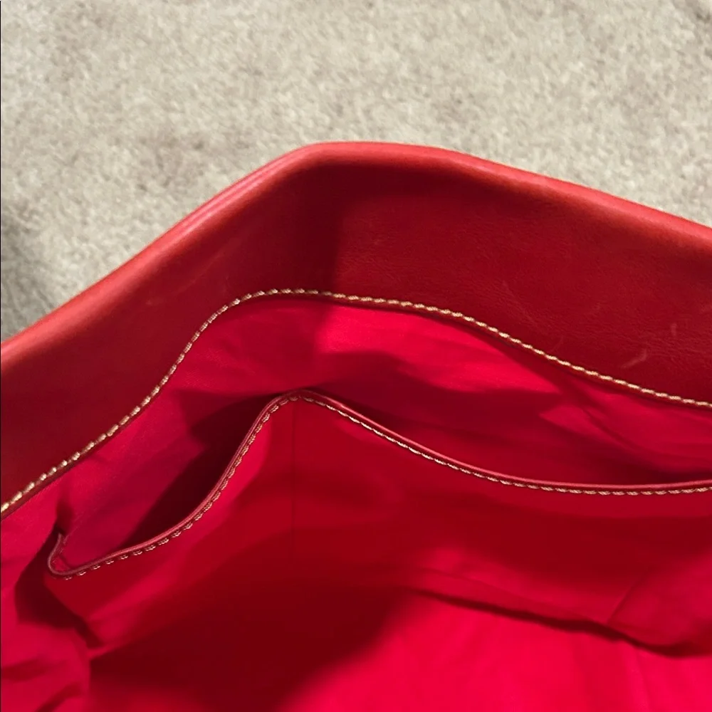 Dooney & Bourke Red Leather Shoulder Bag - Picture 8 of 9